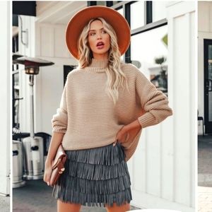 Vici fringe mini skirt